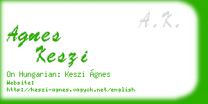 agnes keszi business card