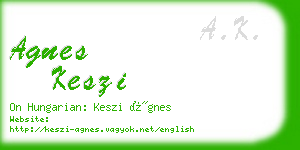 agnes keszi business card